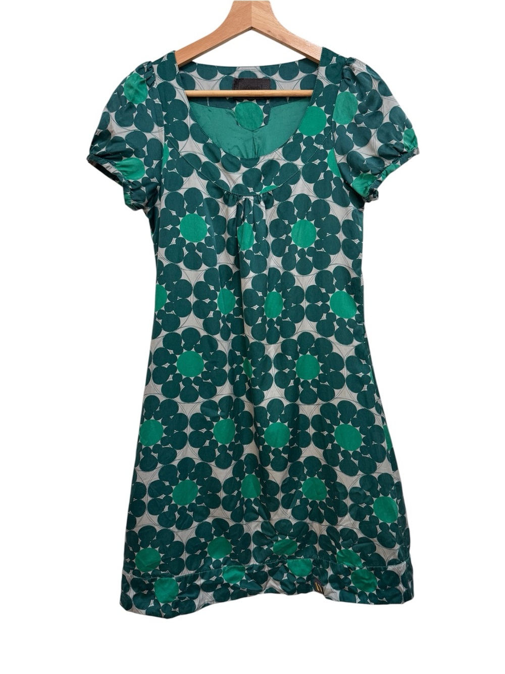 Numph Early 2000 Anthro Silk Cotton Blend Mod Print Mini Dress Women Size 4 Twee